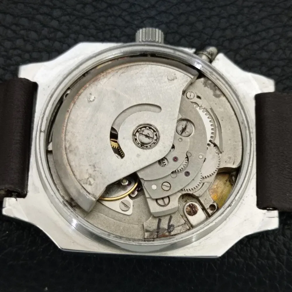 Vintage 1988 Ricoh Automatic Mens Silver Watch W/daydate & Gold accents